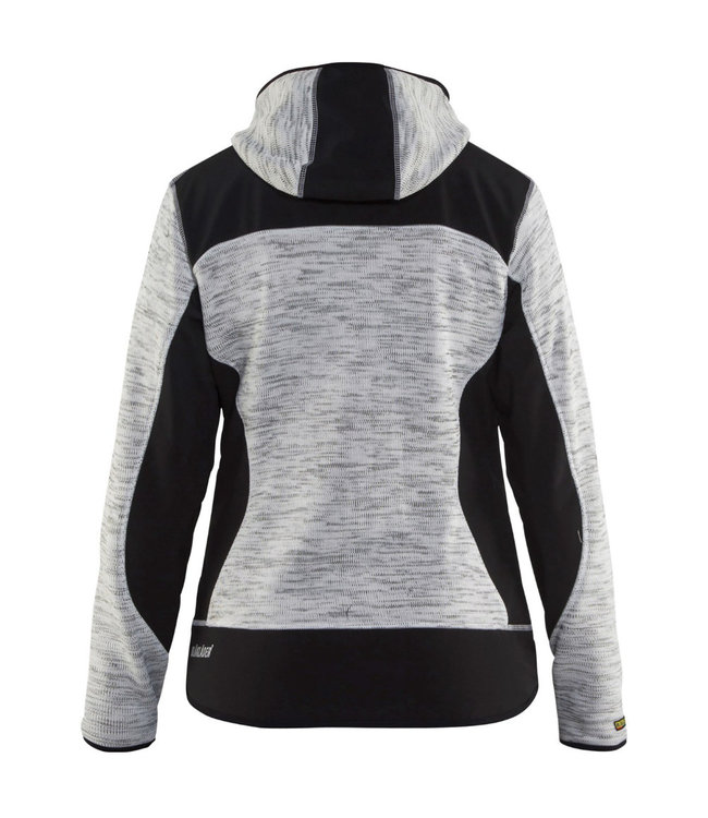 Blaklader 4931 Dames Gebreide Werktrui met Softshell Grijs Melee/Zwart