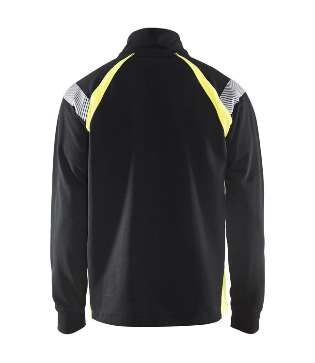 Blaklader 3432 Werksweater Korte Rits Visible Zwart/Geel