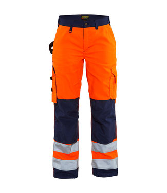 Blaklader Blaklader 7155 Dames Reflecterende Werkbroek Oranje/Marineblauw