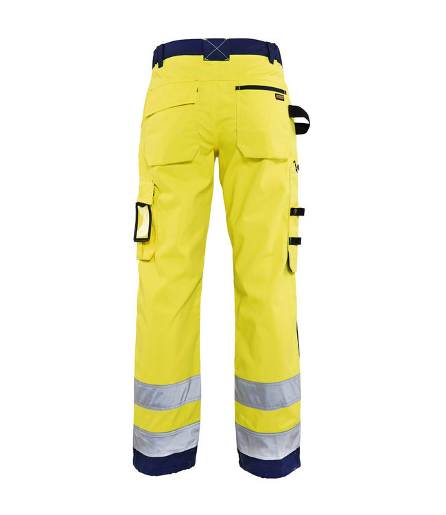 Blaklader 7155 Dames Reflecterende Werkbroek Geel/Marineblauw