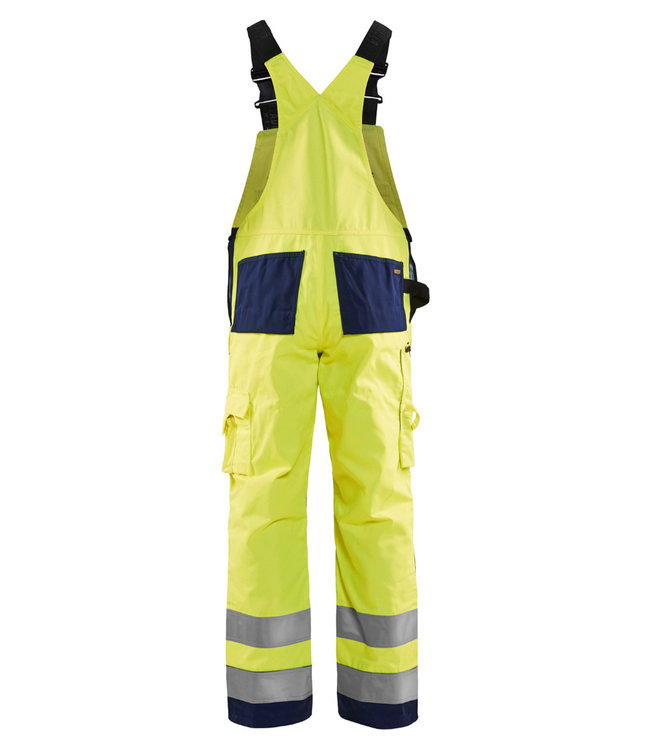 Blaklader 2660 Reflecterende Bretelbroek Klasse 2 Geel/Marineblauw