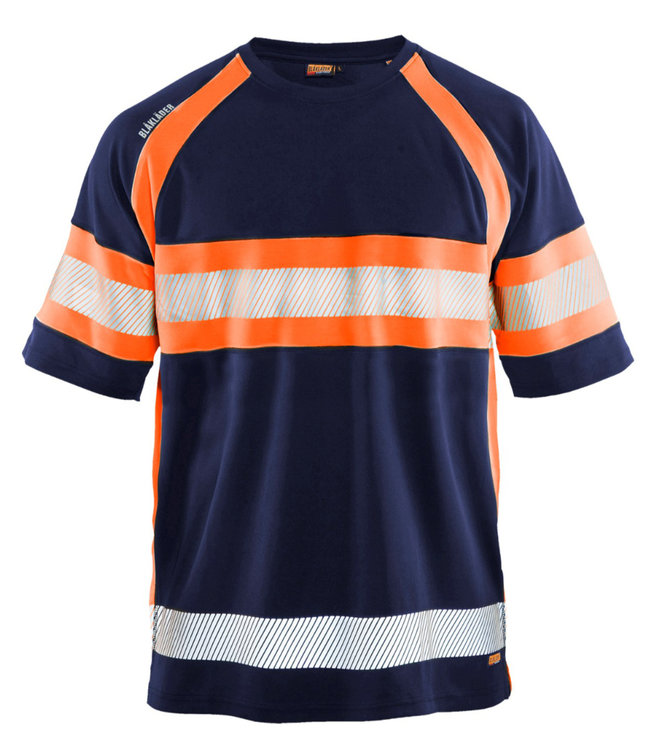 Blaklader 3337 Reflecterend T-shirt Marineblauw/Oranje