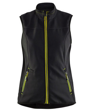 Blaklader Blaklader 3851 Dames Softshell Bodywarmer Zwart/Geel