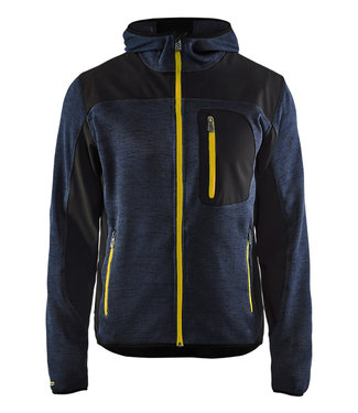 Blaklader Blaklader 4930 Gebreide Werktrui met Softshell Donkerblauw/Geel