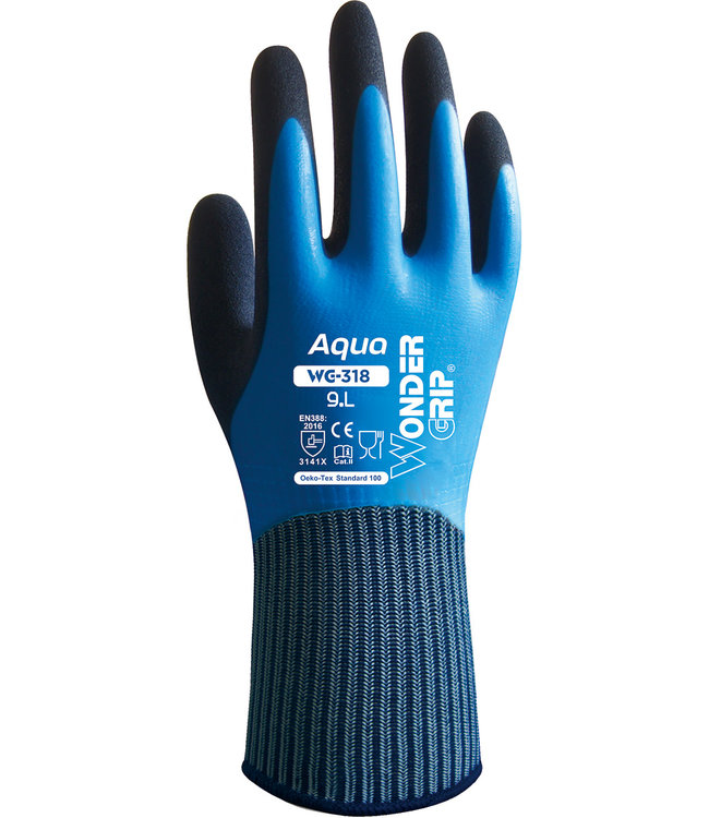 Wonder Grip Aqua Handschoenen Blauw