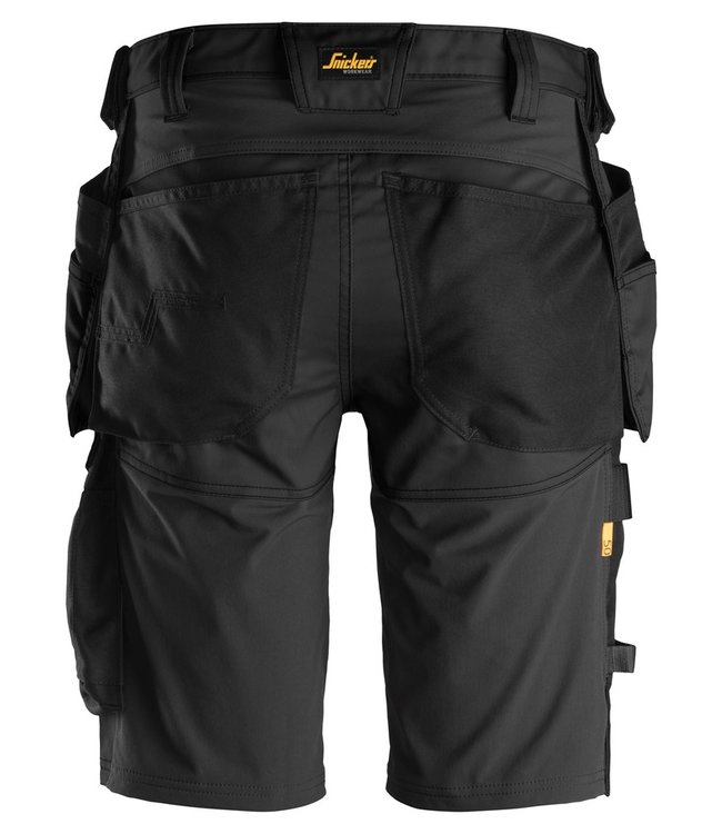 Snickers 6141 Korte Werkbroek Stretch AllroundWork Zwart