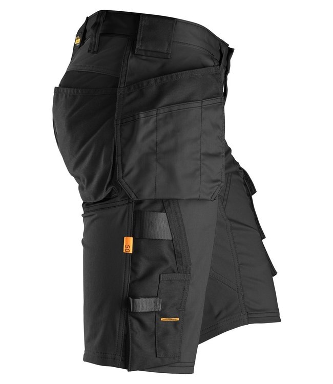 Snickers 6141 Korte Werkbroek Stretch AllroundWork Zwart