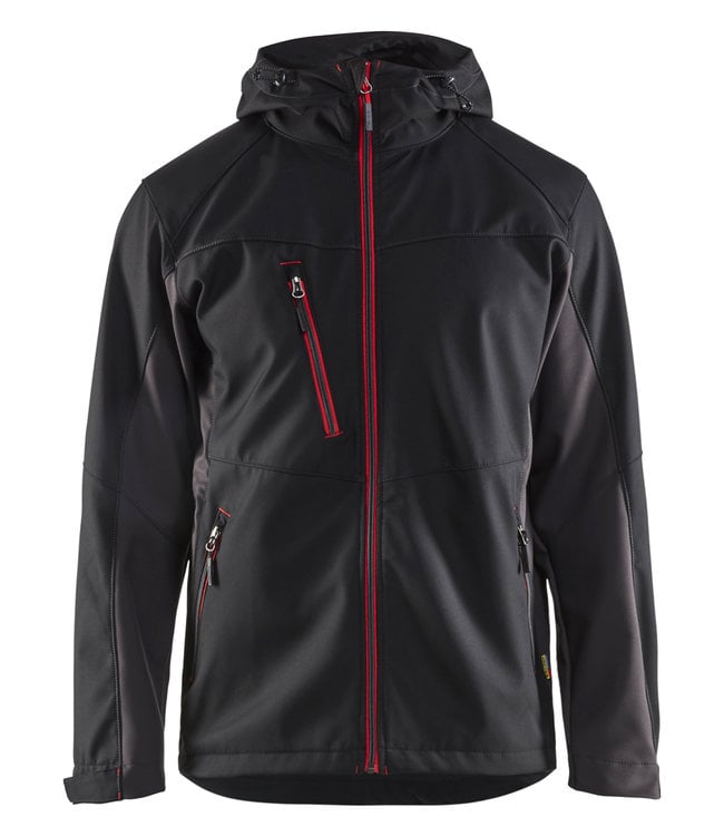 Blaklader 4753 Softshell Werkjas Zwart/Rood