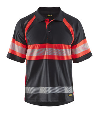 Blaklader Blaklader 3338 Reflecterende Polo Zwart/Rood