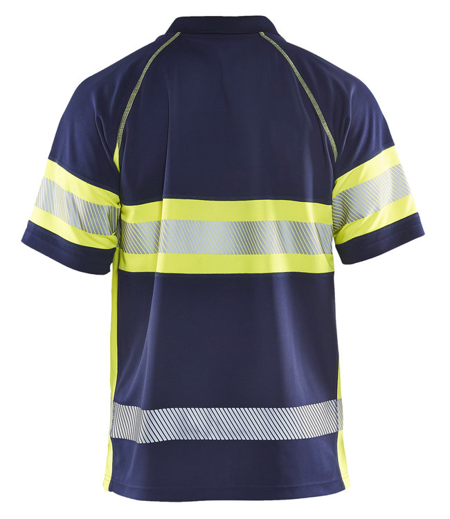 Blaklader 3338 Reflecterende Polo Marineblauw/Geel
