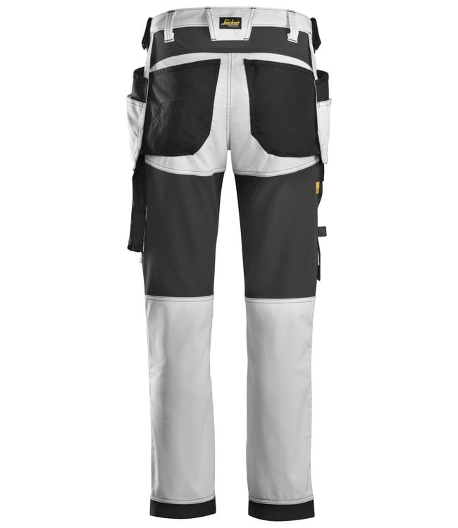 Snickers 6241 Stretch Werkbroek AllroundWork Wit/Zwart