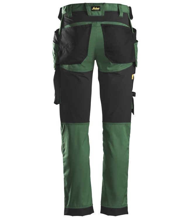 Snickers 6241 Stretch Werkbroek AllroundWork Groen/Zwart