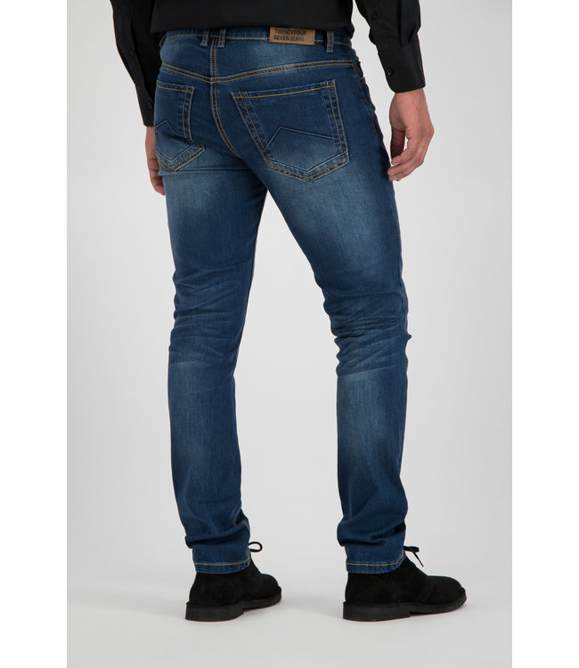 247 Jeans Palm Slim Stretch Jeans S07 Denim Blauw