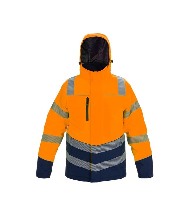 Hydrowear Brussel Reflecterende Parka Oranje/Marineblauw