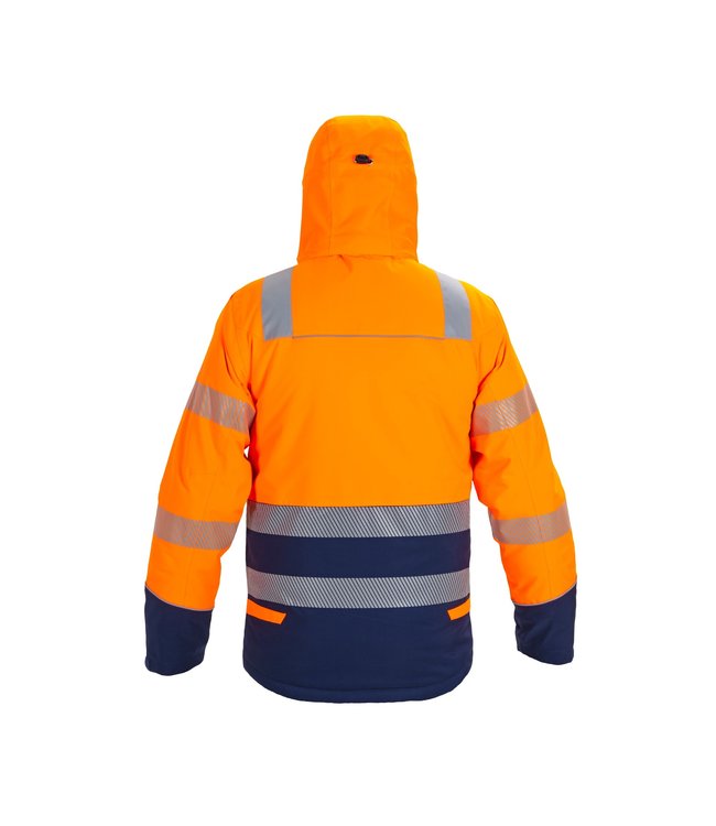 Hydrowear Brussel Reflecterende Parka Oranje/Marineblauw