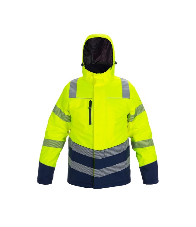 Hydrowear Brussel Reflecterende Parka Geel/Marineblauw