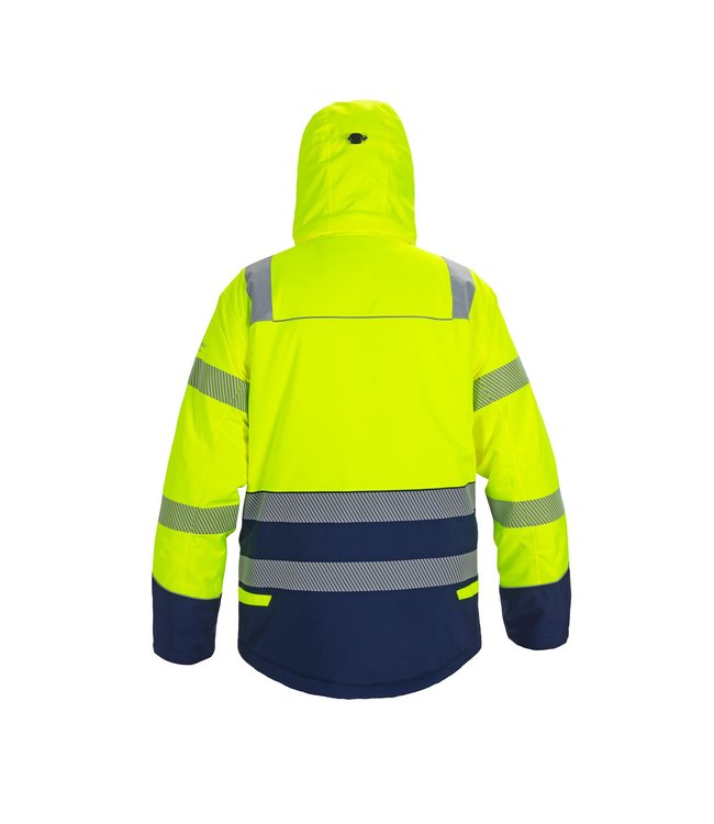 Hydrowear Brussel Reflecterende Parka Geel/Marineblauw