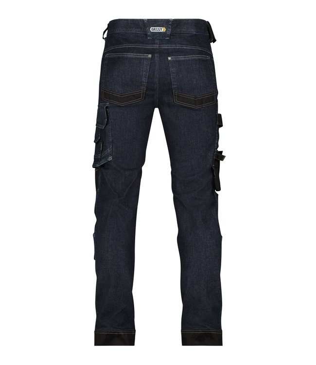 DASSY Kyoto Stretch Werkbroek Jeansblauw/Zwart