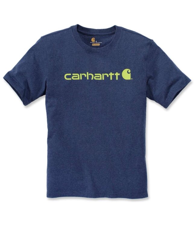 Carhartt Core Logo T-Shirt Relaxed Fit Dark Cobalt Blue Heather