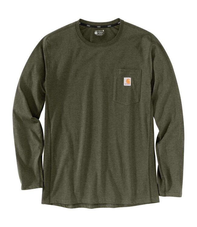 Carhartt Force Pocket T-Shirt Lange Mouw Relaxed Fit Basil Heather
