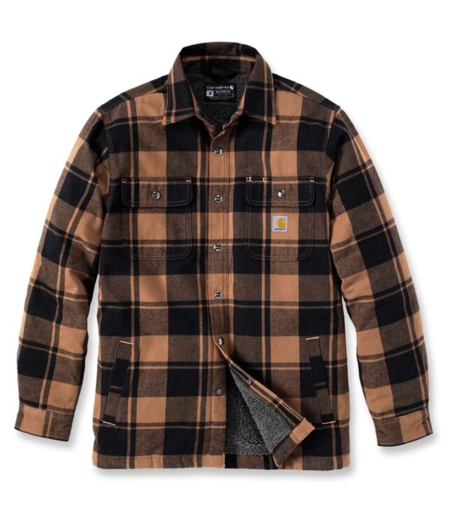 Carhartt Werkoverhemd Flanel Sherpa Gevoerd Relaxed Fit Carhartt Brown