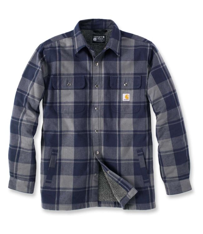 Carhartt Werkoverhemd Flanel Sherpa Gevoerd Relaxed Fit Navy