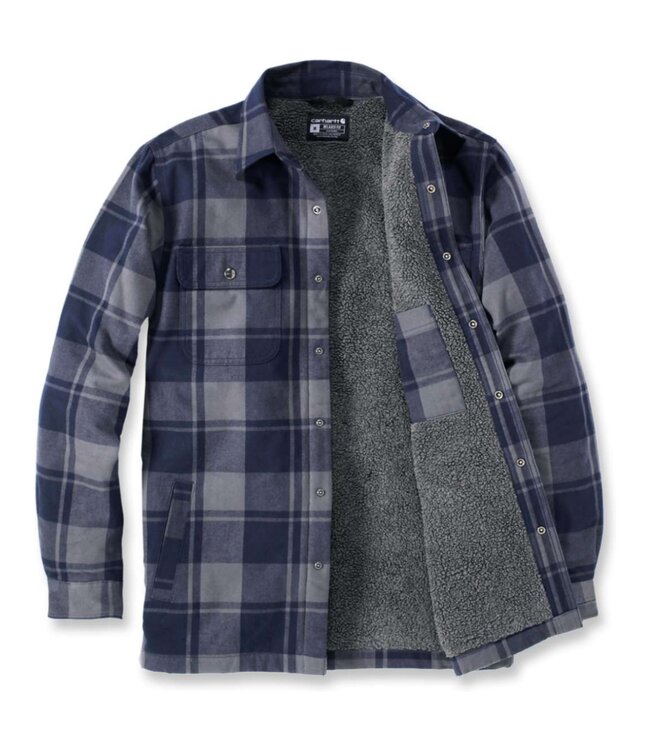 Carhartt Werkoverhemd Flanel Sherpa Gevoerd Relaxed Fit Navy