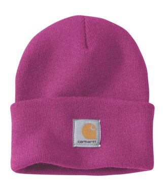 Carhartt Carhartt Unisex Ribgebreide Muts Magenta Agate