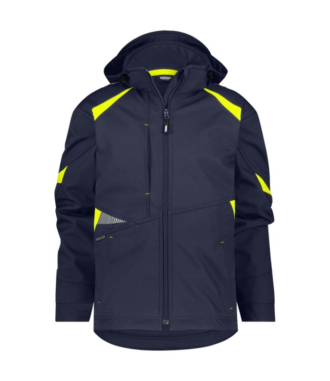 DASSY Kalama Softshell Werkjas Donkerblauw/Geel