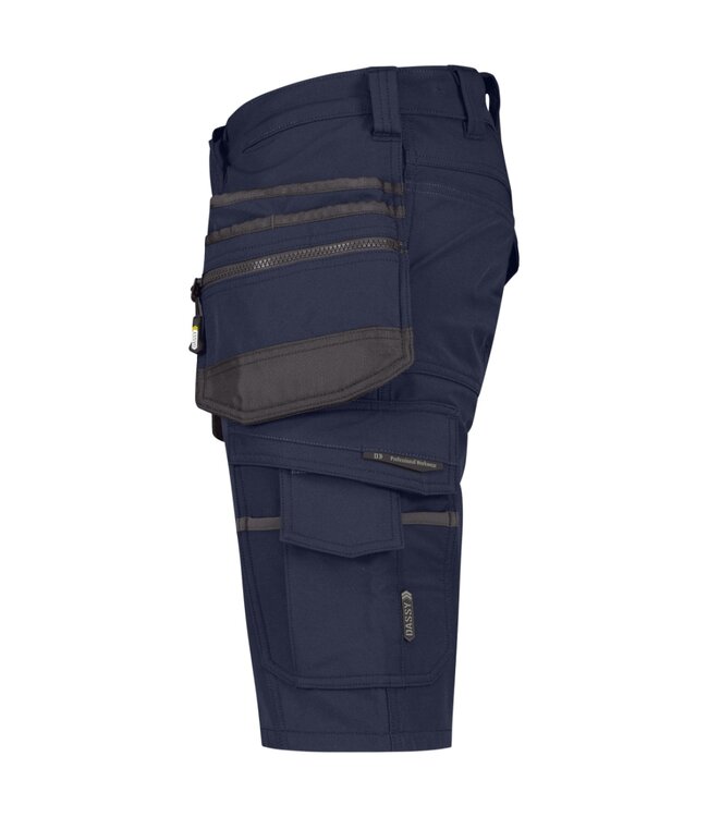 DASSY Aurax D-FX Korte Werkbroek 4-weg Stretch Donkerblauw/Grijs