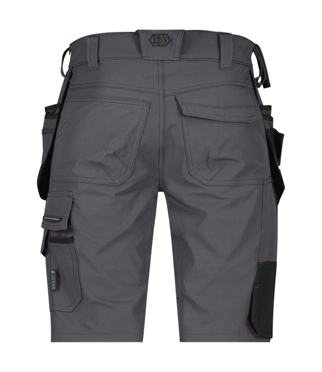 DASSY Aurax D-FX Korte Werkbroek 4-weg Stretch Grijs/Zwart