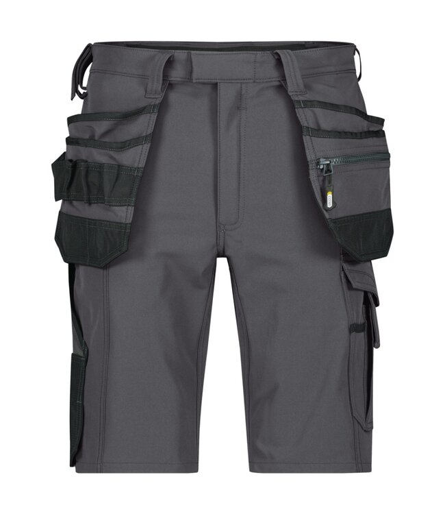 DASSY Aurax D-FX Korte Werkbroek 4-weg Stretch Grijs/Zwart