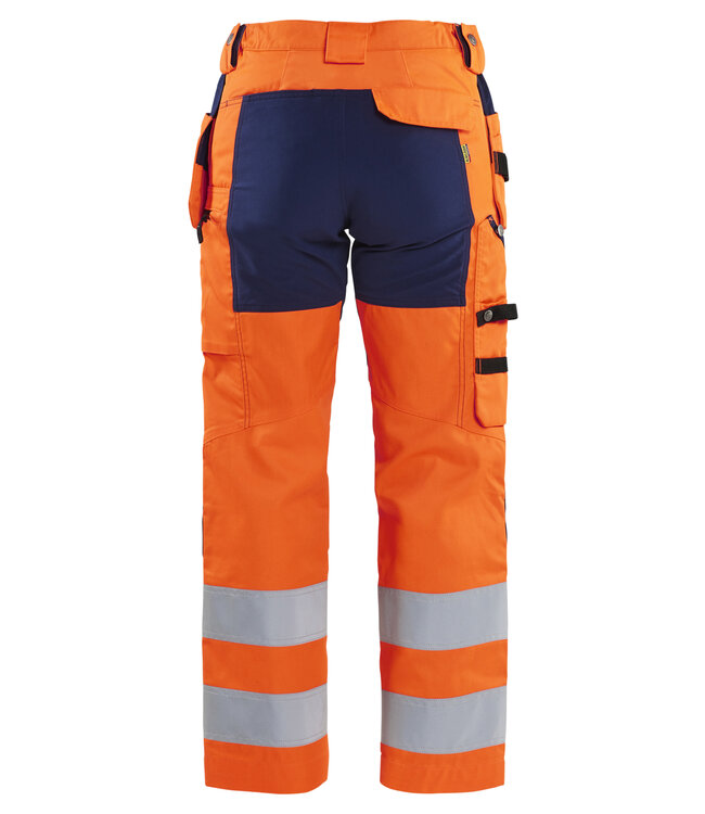 Blaklader 7163 Dames Werkbroek Stretch Oranje/Marineblauw
