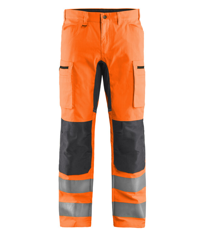 Blaklader 1585 Reflecterende Werkbroek Stretch Oranje/Medium Grijs