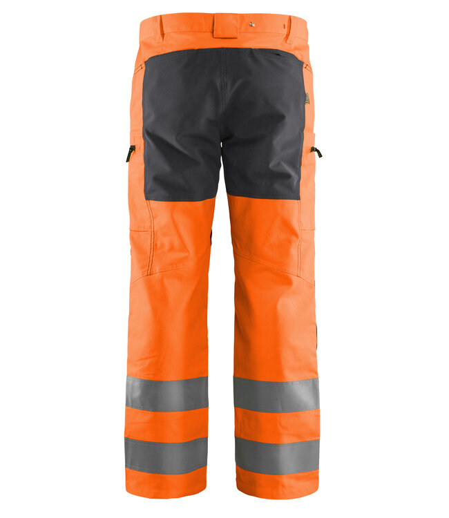 Blaklader 1585 Reflecterende Werkbroek Stretch Oranje/Medium Grijs
