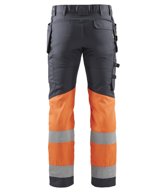 Blaklader 1558 Reflecterende Werkbroek Stretch Medium Grijs/Oranje