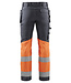 Blaklader 1558 Reflecterende Werkbroek Stretch Medium Grijs/Oranje