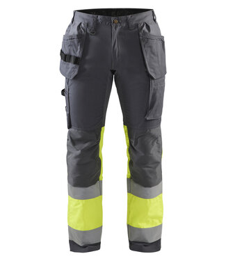 Blaklader Blaklader 1558 Reflecterende Werkbroek Stretch Medium Grijs/Geel