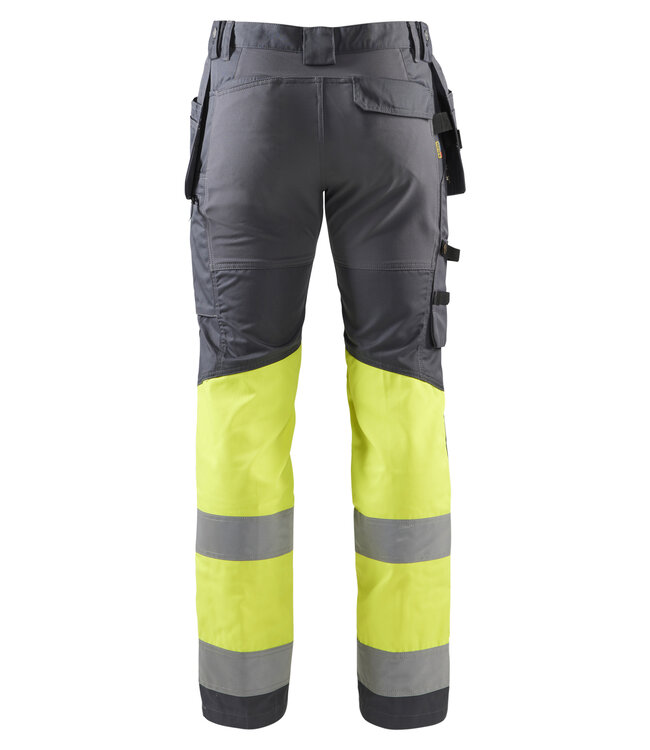 Blaklader 1558 Reflecterende Werkbroek Stretch Medium Grijs/Geel