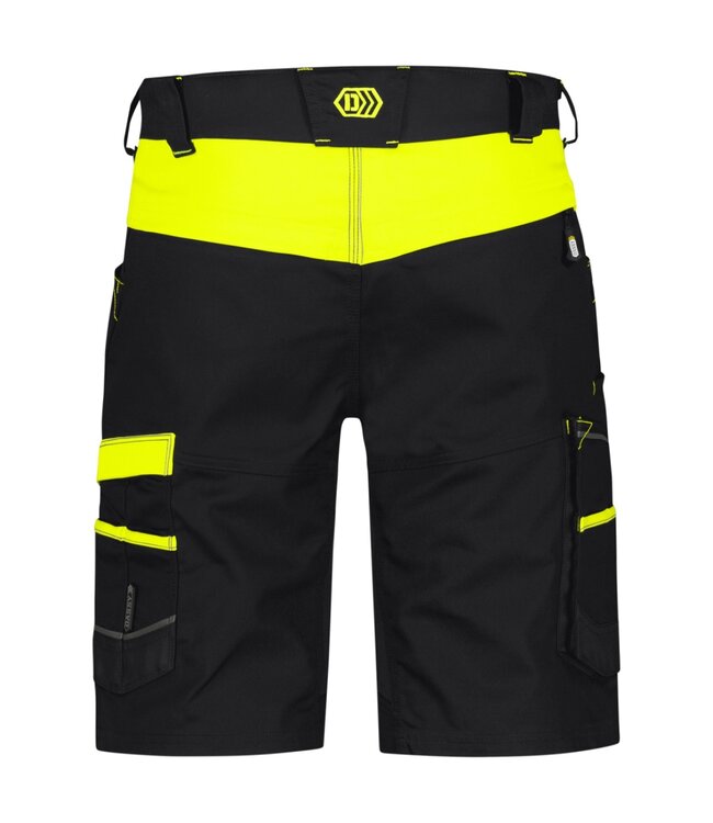 DASSY Manilla Dames Korte Werkbroek Zwart/Geel