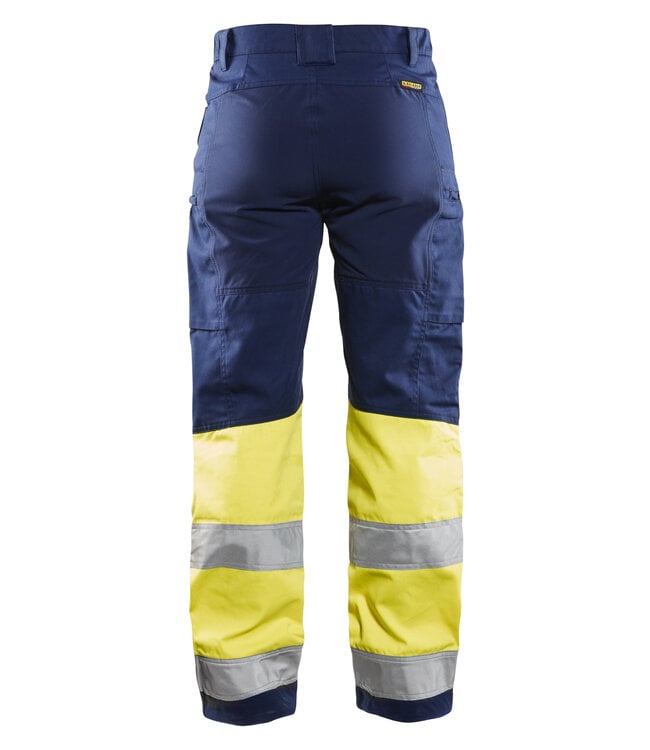 Blaklader 7161 Dames Werkbroek Stretch Marineblauw/Geel