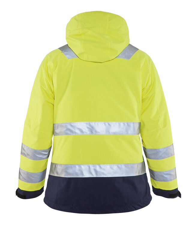 Blaklader 4872 Dames Reflecterende Winter Werkjas Geel/Marineblauw