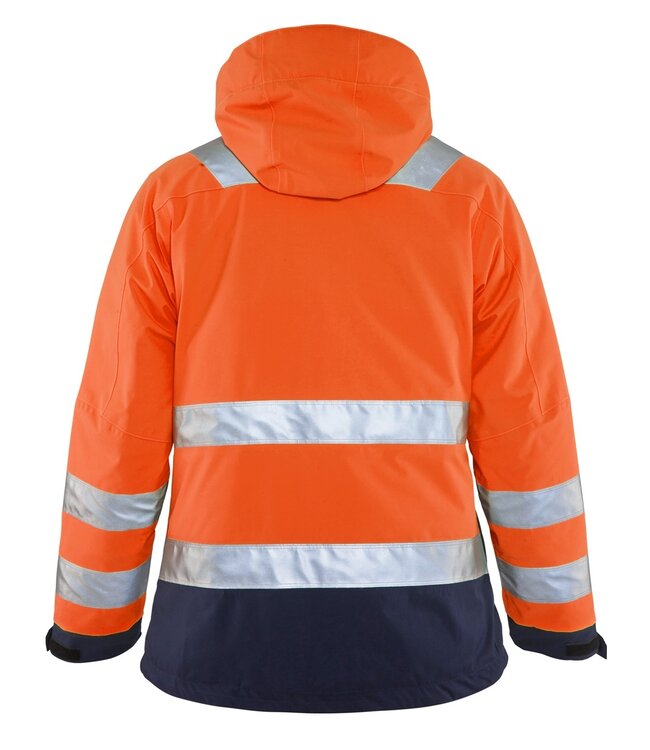 Blaklader 4872 Dames Reflecterende Winter Werkjas Oranje/Marineblauw