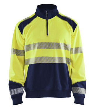 Blaklader Blaklader 3556 Reflecterende Werksweater Geel/Marineblauw