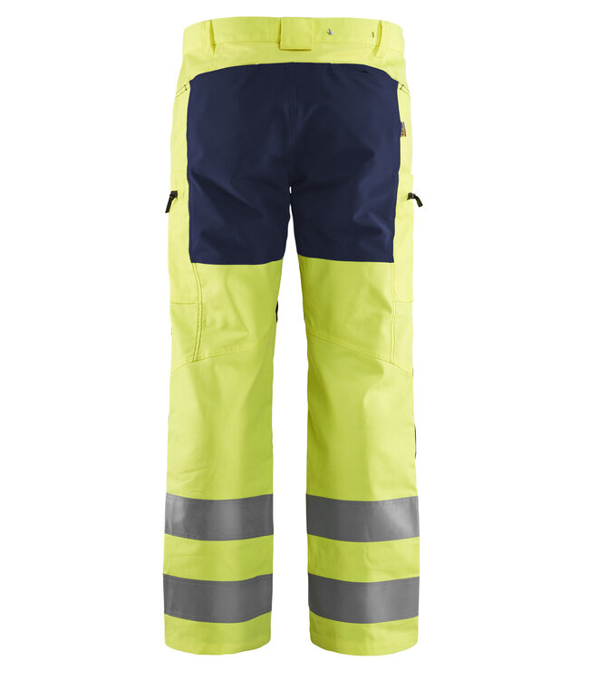 Blaklader 1585 Reflecterende Werkbroek Stretch Geel/Marineblauw