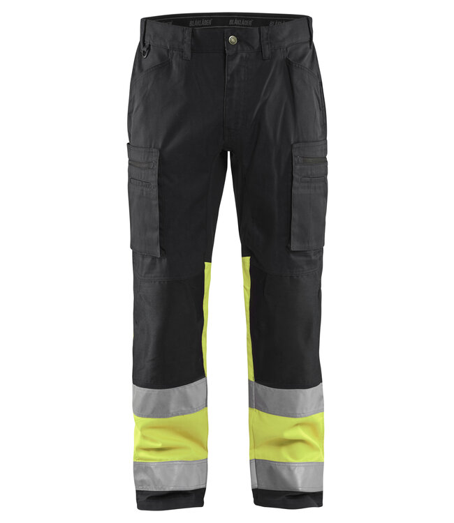 Blaklader 1551 Reflecterende Werkbroek Stretch Zwart/Geel