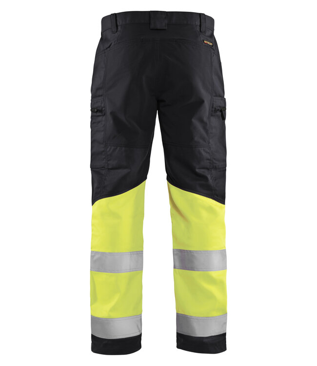 Blaklader 1551 Reflecterende Werkbroek Stretch Zwart/Geel