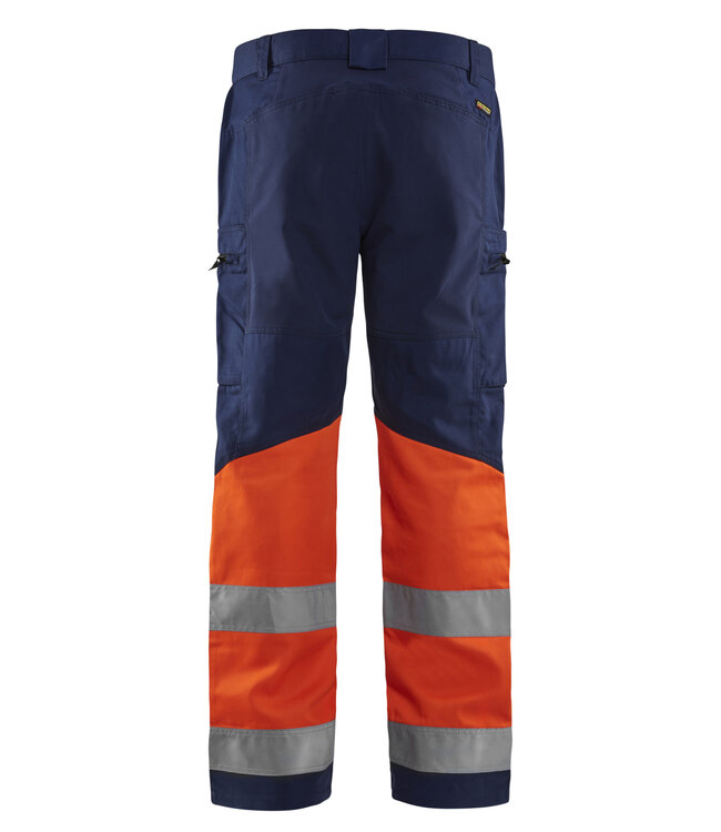 Blaklader 1551 Reflecterende Werkbroek Stretch Marineblauw/Oranje