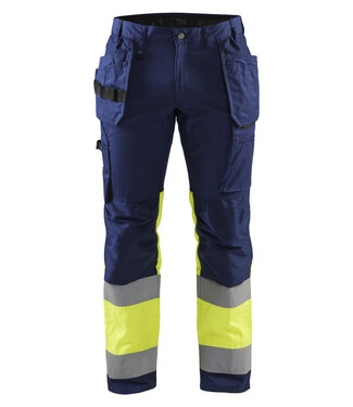 Blaklader Blaklader 1558 Reflecterende Werkbroek Stretch Marineblauw/Geel