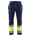 Blaklader 1558 Reflecterende Werkbroek Stretch Marineblauw/Geel